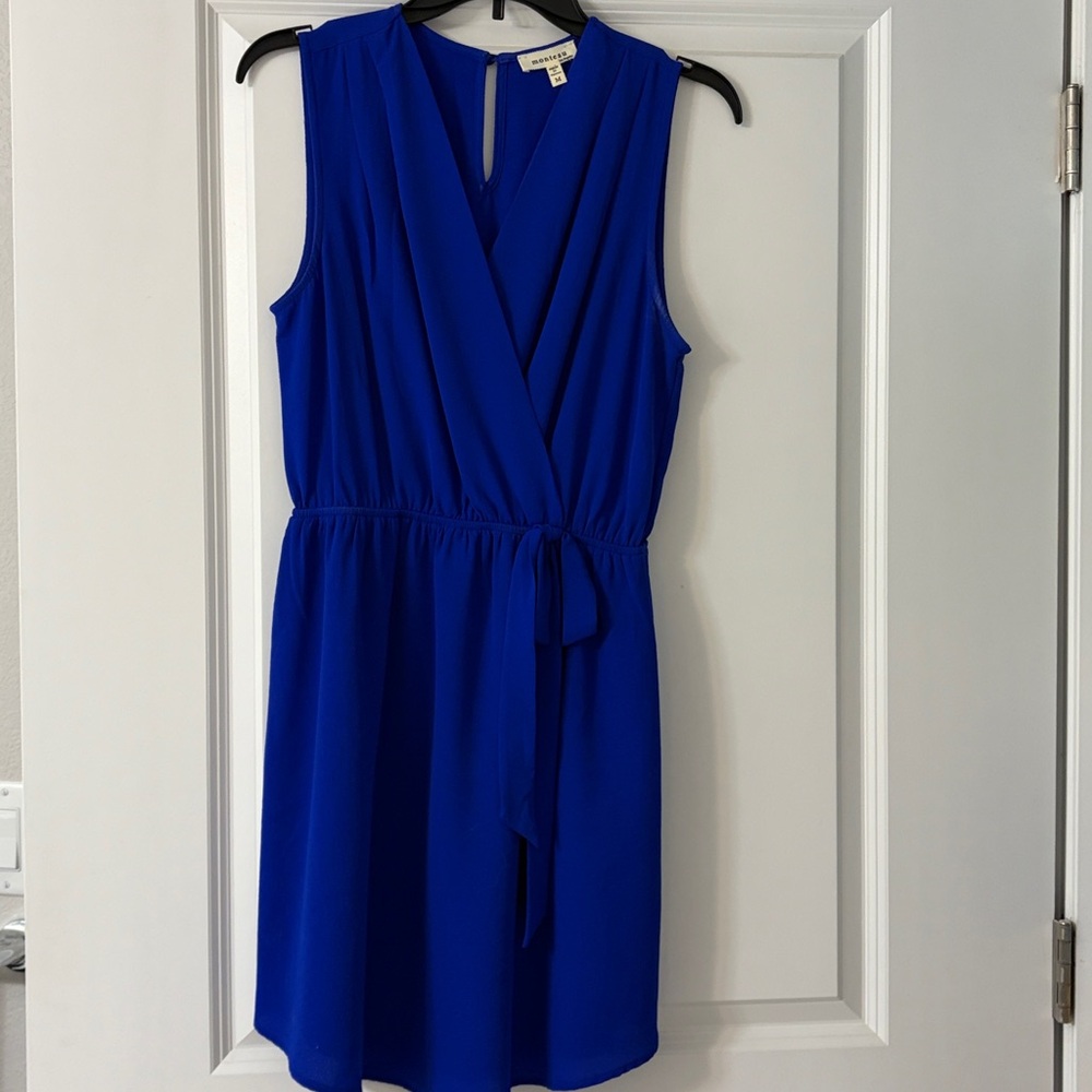Monteau Royal Blue Wrap Mini Dress
